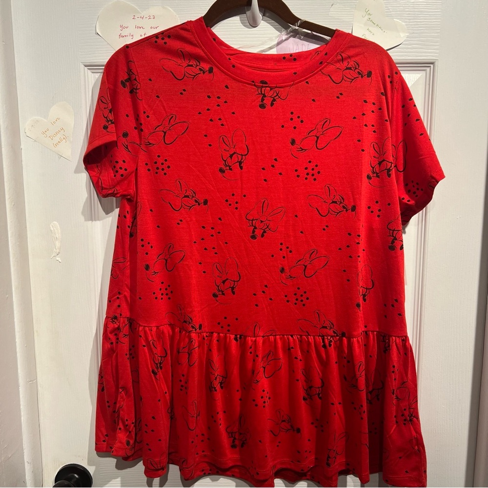 Disney Parks Minnie Mouse Tunic Peplum Top NWT Medium - Picture 8 of 8